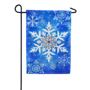 Evergreen Applique Garden Flag - Winter Snowflakes