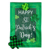 St. Patrick's Patterned Shamrocks Applique Garden Flag