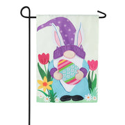 Evergreen Applique Garden Flag -  Easter Gnome Bunny Ears