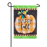 Happy Fall Pumpkin Applique Garden Flag