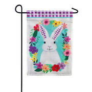 Gingham Bunny Applique Garden Flag