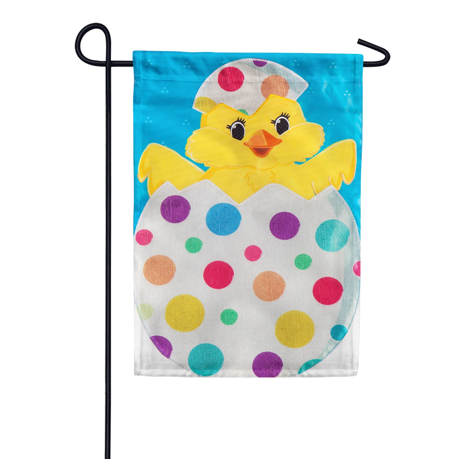 Polka-Dot Easter Egg Applique Garden Flag