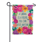 Evergreen Applique Garden Flag - Gardening is a Friend