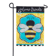 Evergreen Applique Garden Flag - Buzzing Bee Welcome