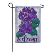 Evergreen Applique Garden Flag - Hydrangea Welcome