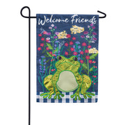 Evergreen Applique Garden Flag - Whimsical Frog
