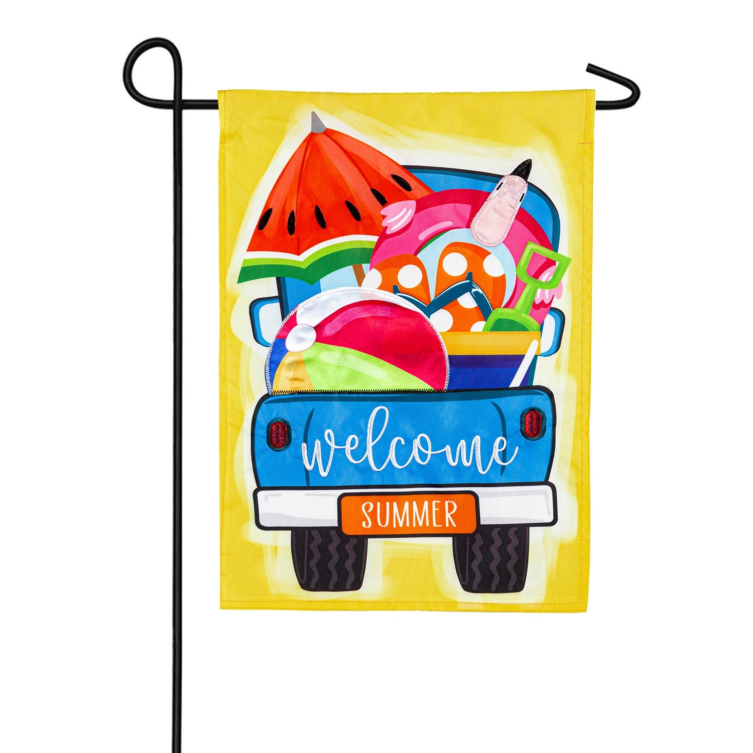 Evergreen Applique Garden Flag - Welcome Summer Truck