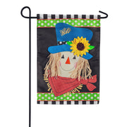Evergreen Applique Garden Flag - Scarecrow Friend