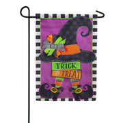 Evergreen Applique Garden Flag - Trick or Treat Witch