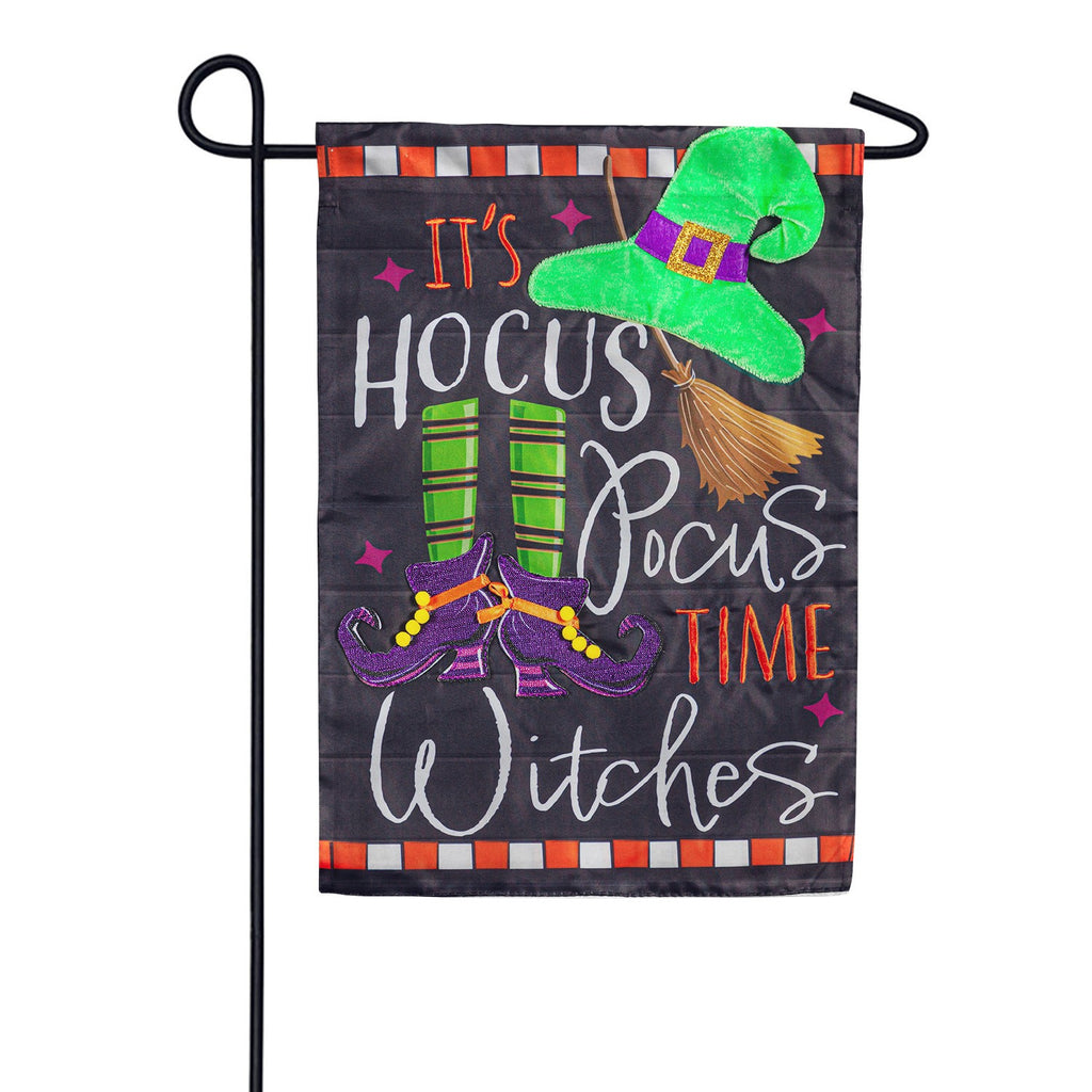 Evergreen Applique Garden Flag - Hocus Pocus Time