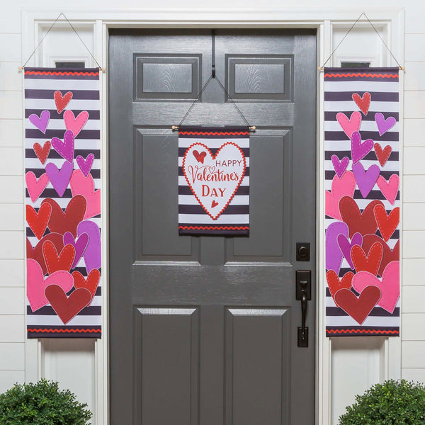 Valentine's Hearts and Striped Door Banner Kit