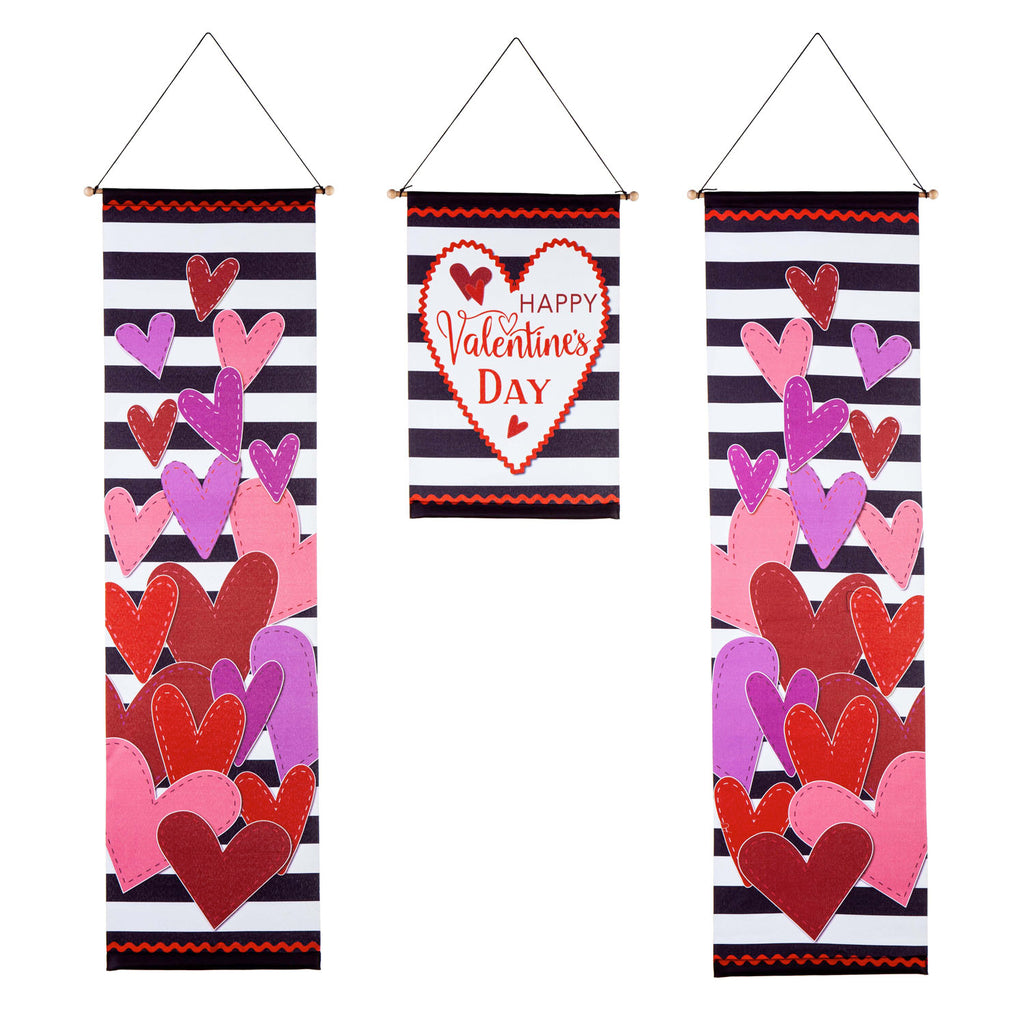 Valentine's Hearts and Striped Door Banner Kit