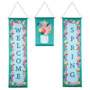 Welcome Spring Floral Door Banner Kit