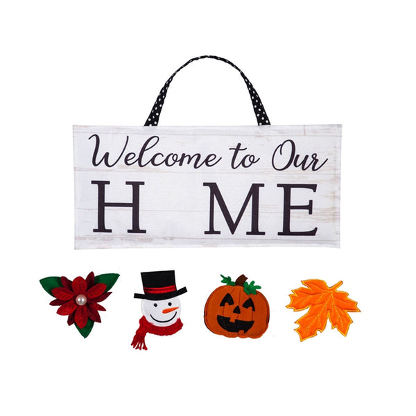 Evergreen Welcome to Our Home Door Decor