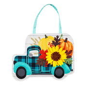 Evergreen Fall Plaid Truck Door Decor