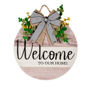 Evergreen Wood Grain Welcome Door Decor