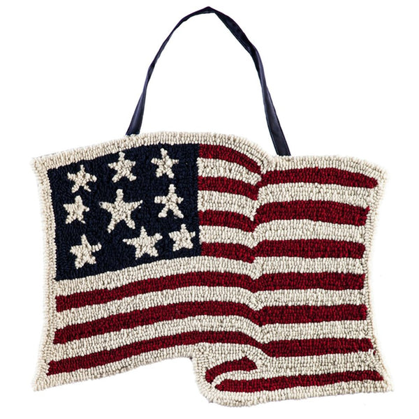 Evergreen American Flag Door Decor