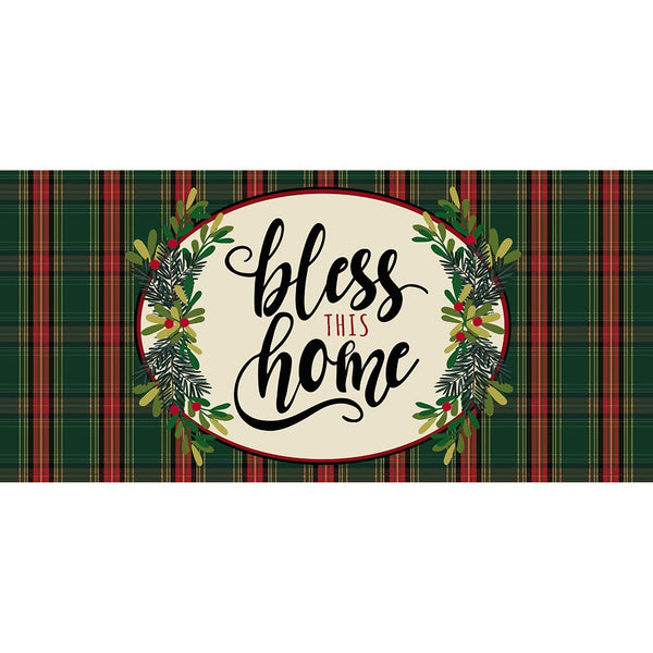 Bless This Home Plaid Sassafras Switch Mat (22" x 10")