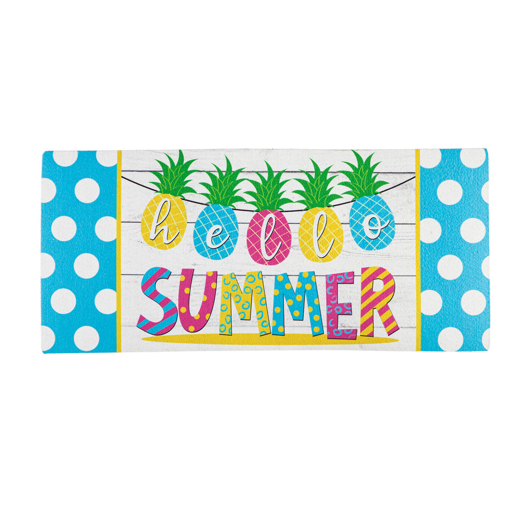 Hello Summer Pineapple Banner Sassafras Switch Mat (22" x 10")