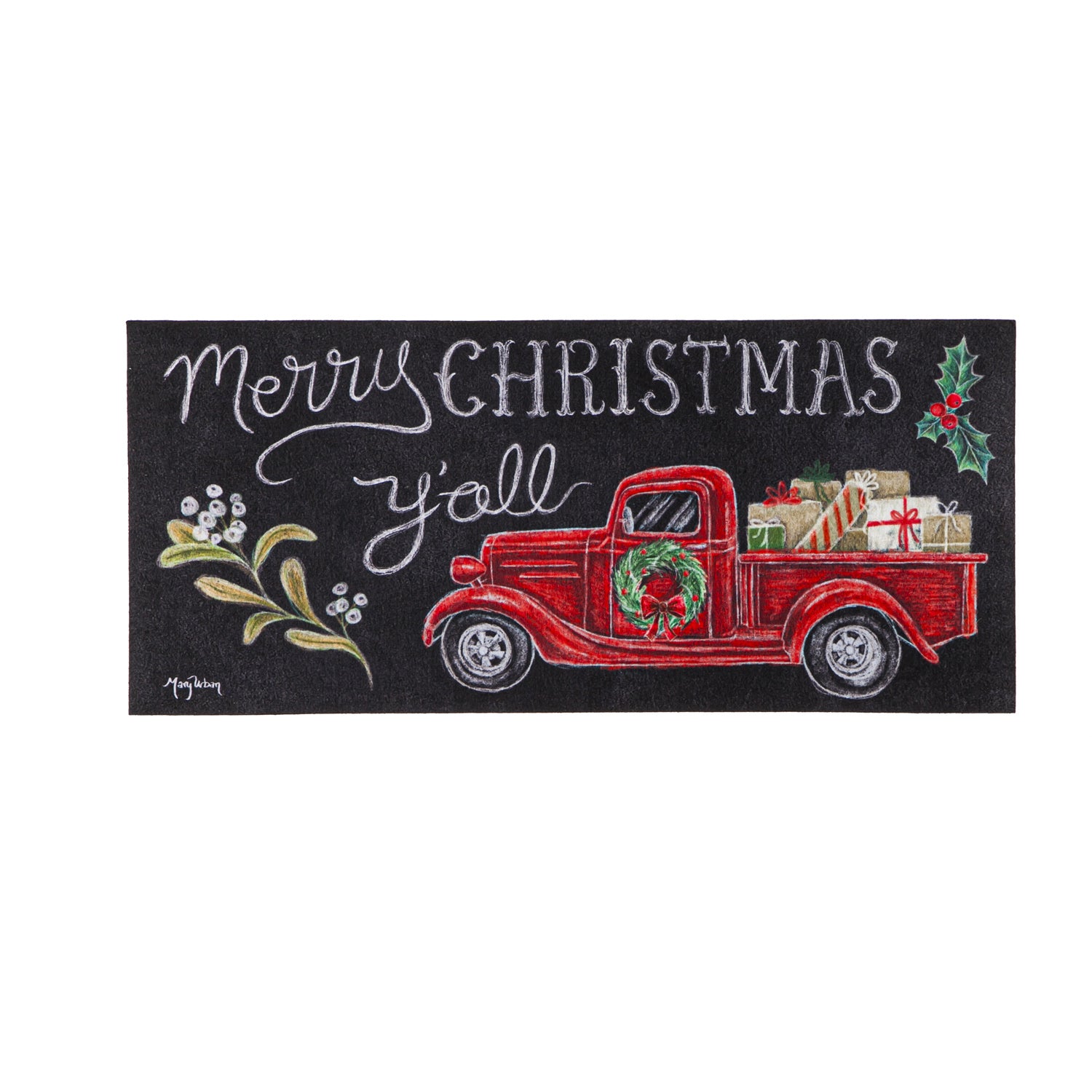 Merry Christmas Y'all Red Truck Sassafras Switch Mat (22