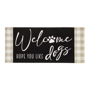 Dogs and Check Sassafras Switch Mat (22" x 10")
