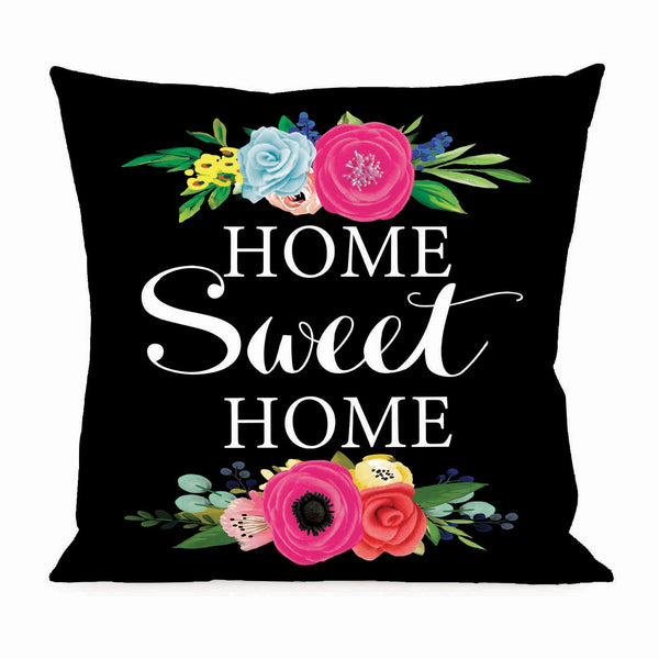 Floral Home Sweet Home Pillow Cover
