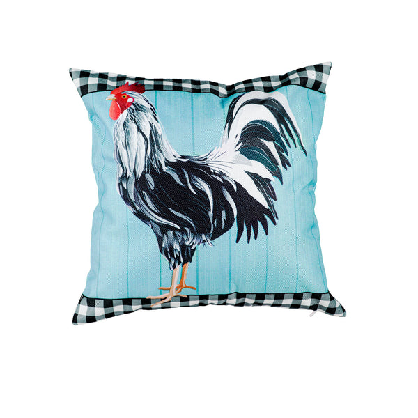 Black and White Rooster Pillow Cover