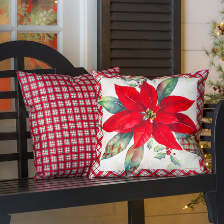 Holiday Poinsettia Pillow Cover