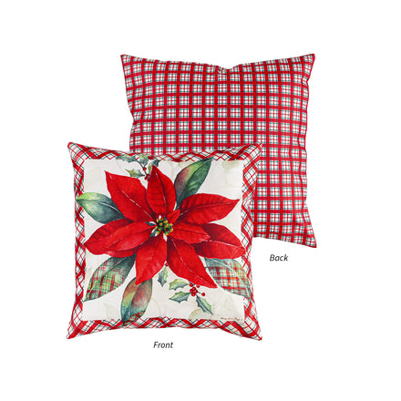 Holiday Poinsettia Pillow Cover