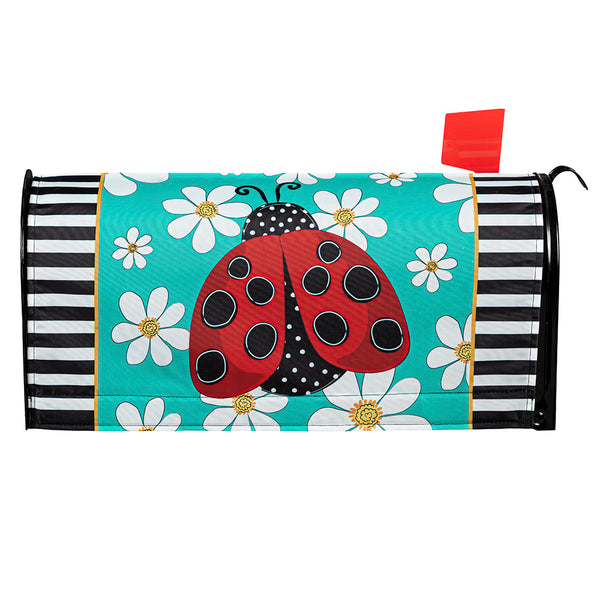 Evergreen Mailbox Cover - Ladybug with Daisies