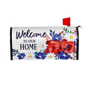Evergreen Mailbox Cover - Patriotic Welcome to Our Home
