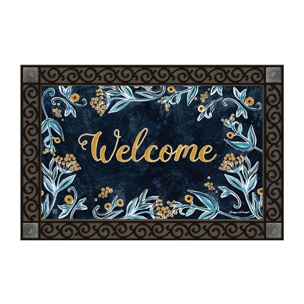 Indigo Elegance Door Mat