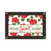 Red Geraniums Door Mat