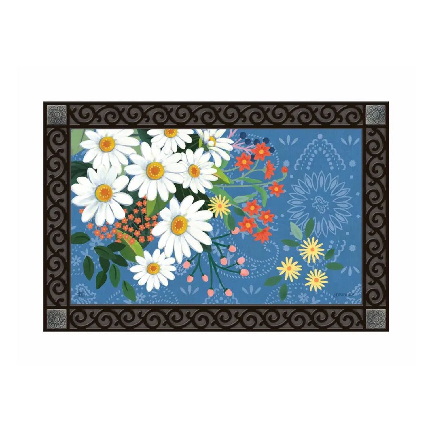 Bandana Daisies Door Mat