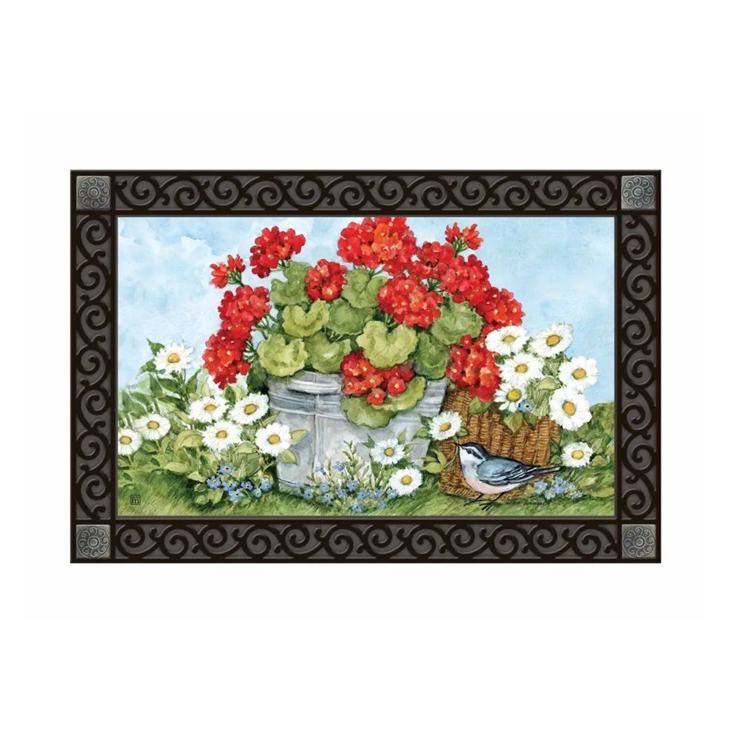 Flags and Flowers Door Mat