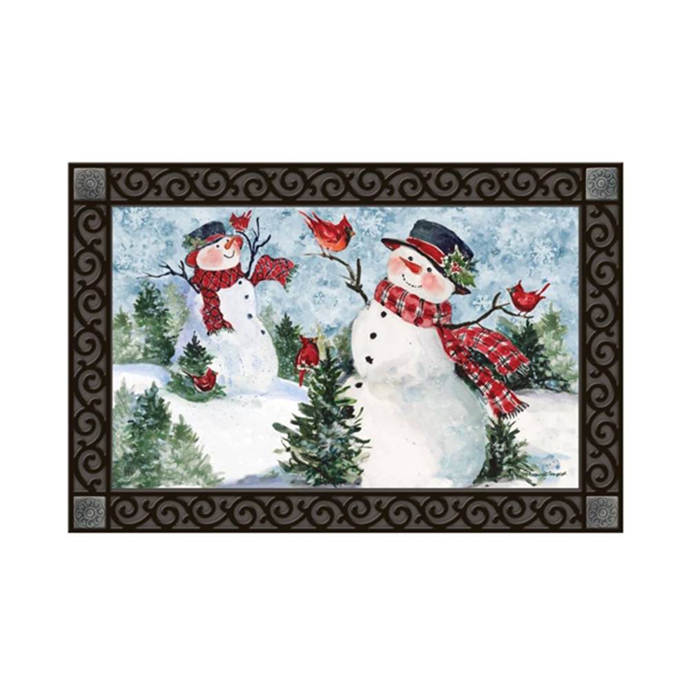 Snowman Friends Door Mat