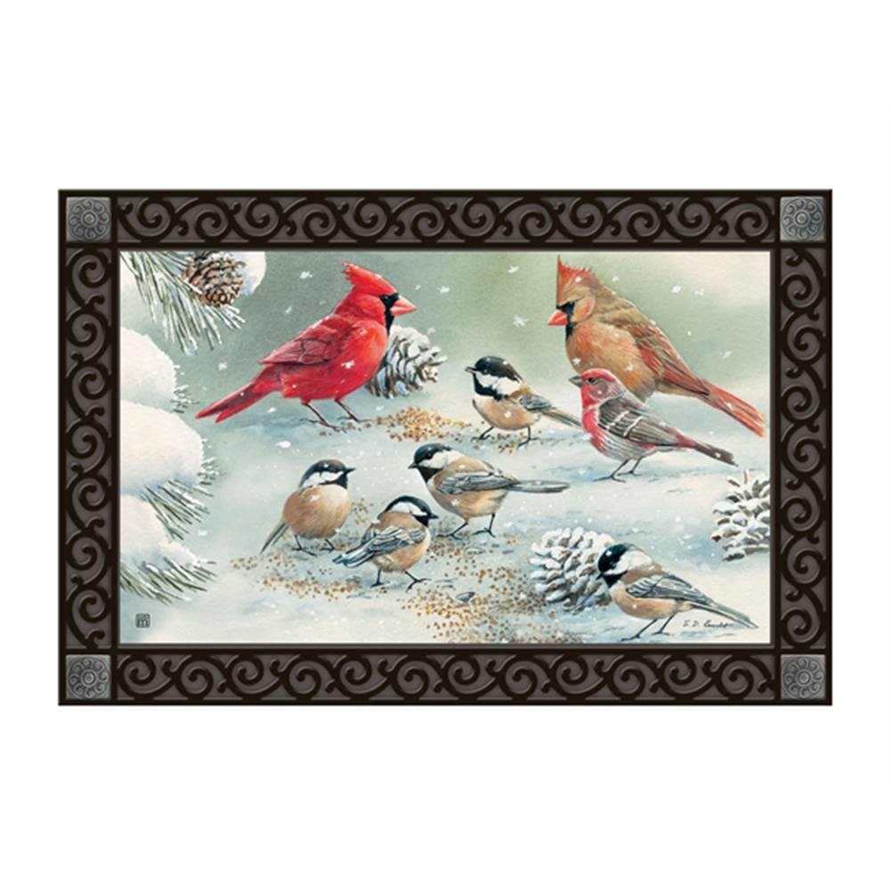 Winter Bird Feeding Door Mat