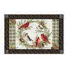 Winter Bird Wreath Door Mat