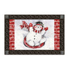 Sledding Snowman Door Mat