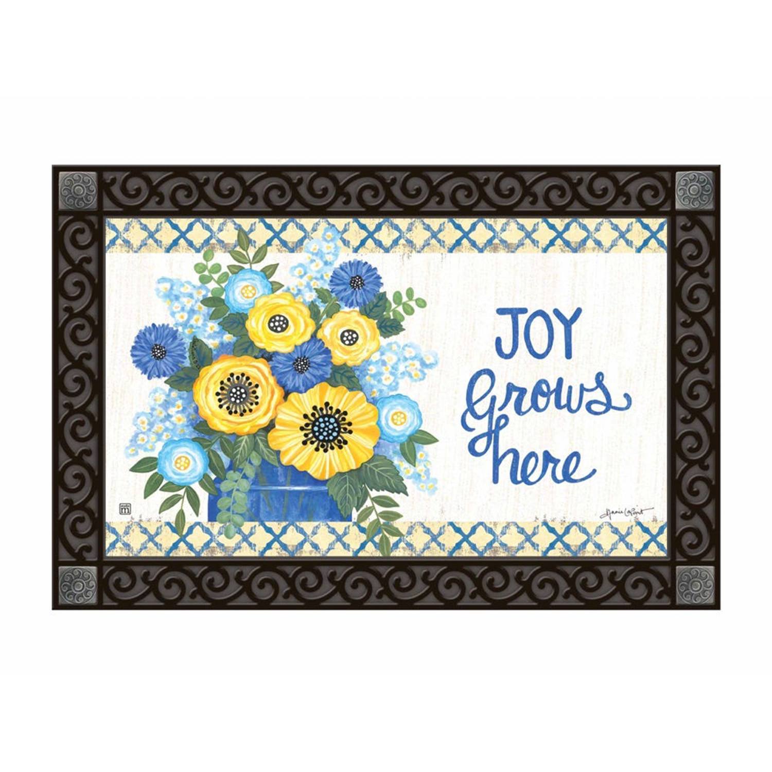 Joy Grows Here Door Mat