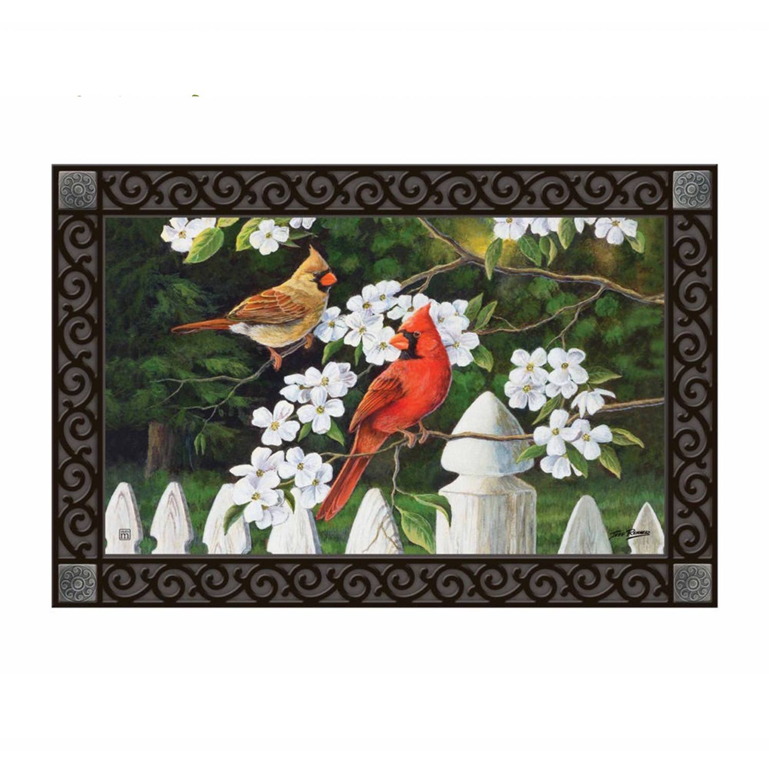 Dogwood Cardinals Door Mat