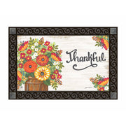 Rustic Fall Flowers Door Mat