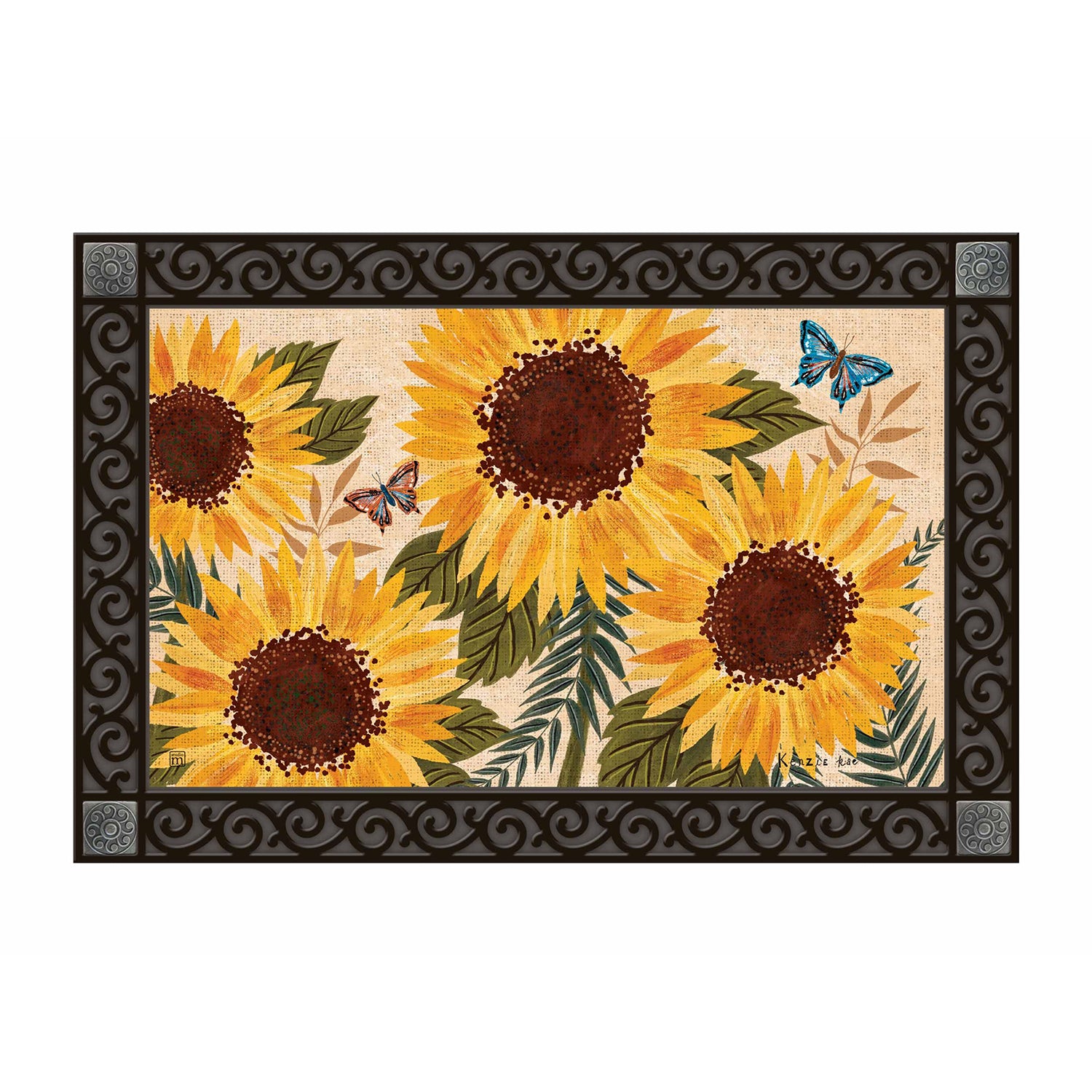 Sunflowers & Butterfly Door Mat