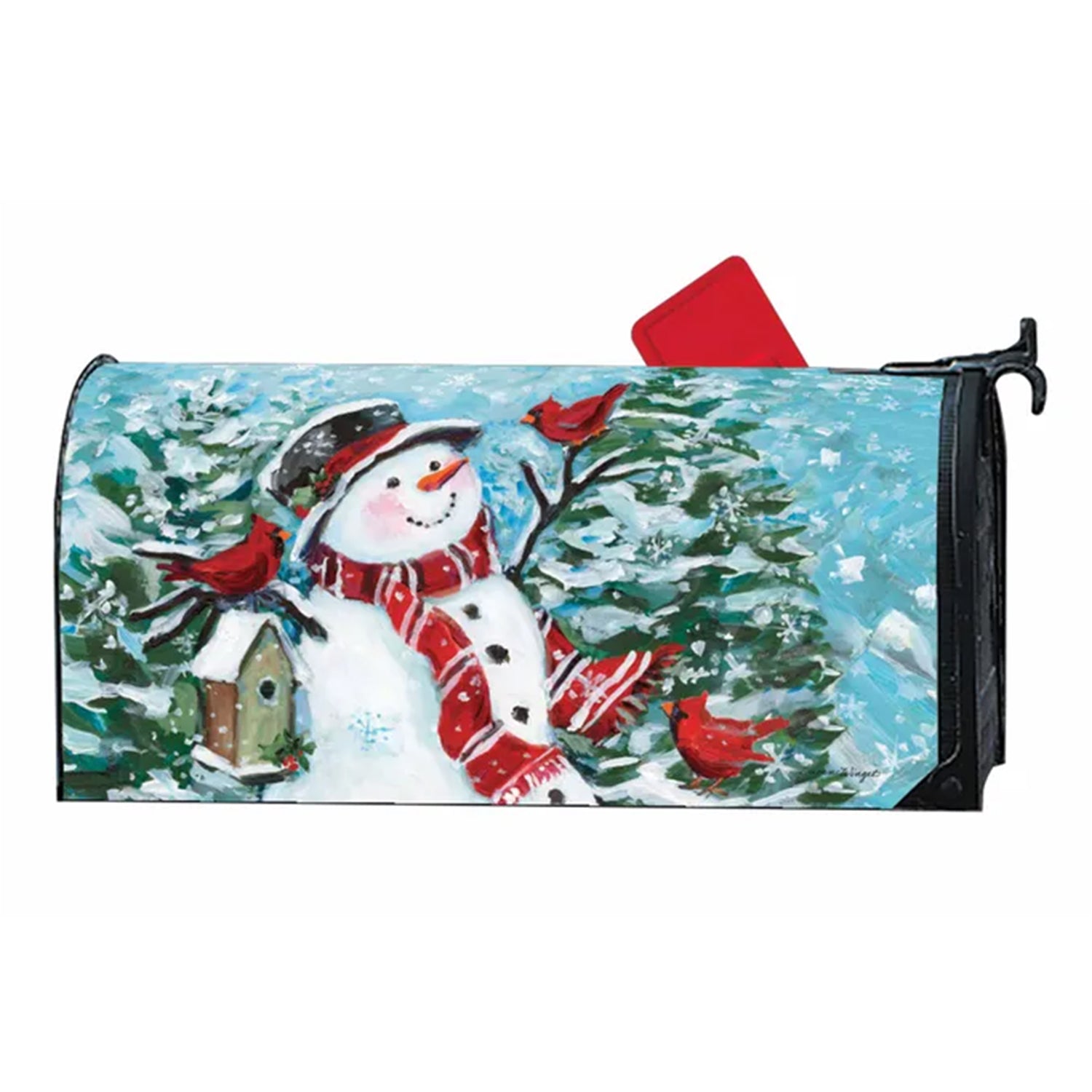 Magnet Works Snowman with Cardinals Large MailWrap