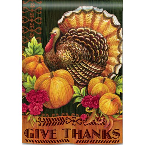 Give Thanks Turkey Garden Flag