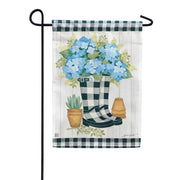 Black and White Wellies Garden Flag