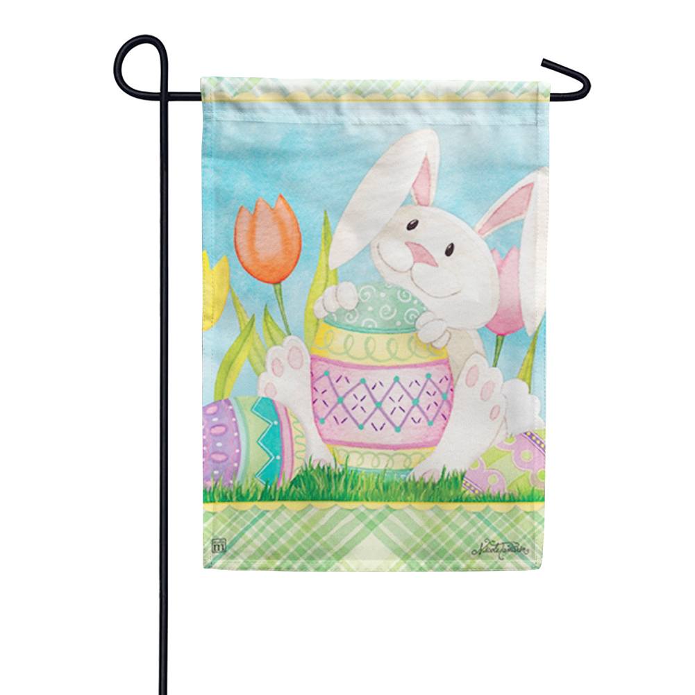 Easter Bunny's Here Garden Flag