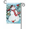 Magnet Works Garden Flag - Snowman with Cardinals