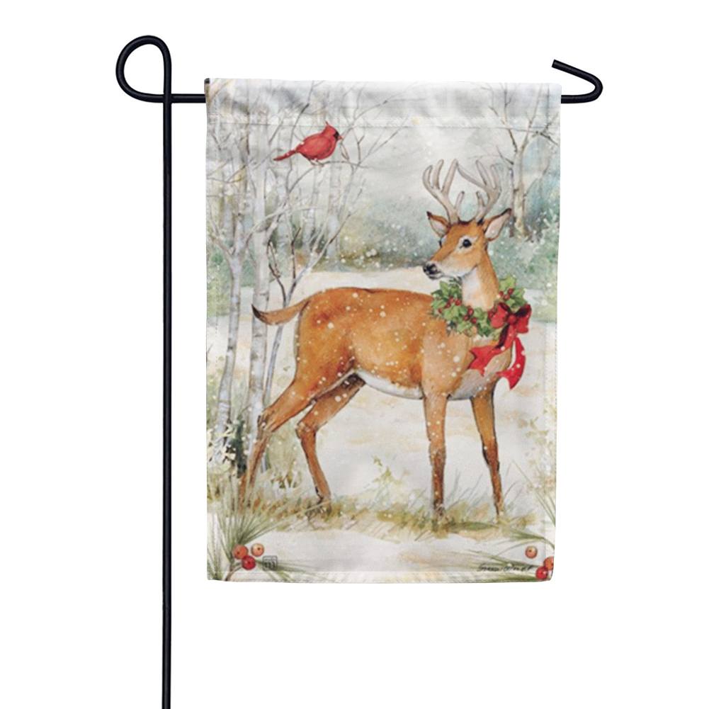 Woodland Christmas Garden Flag