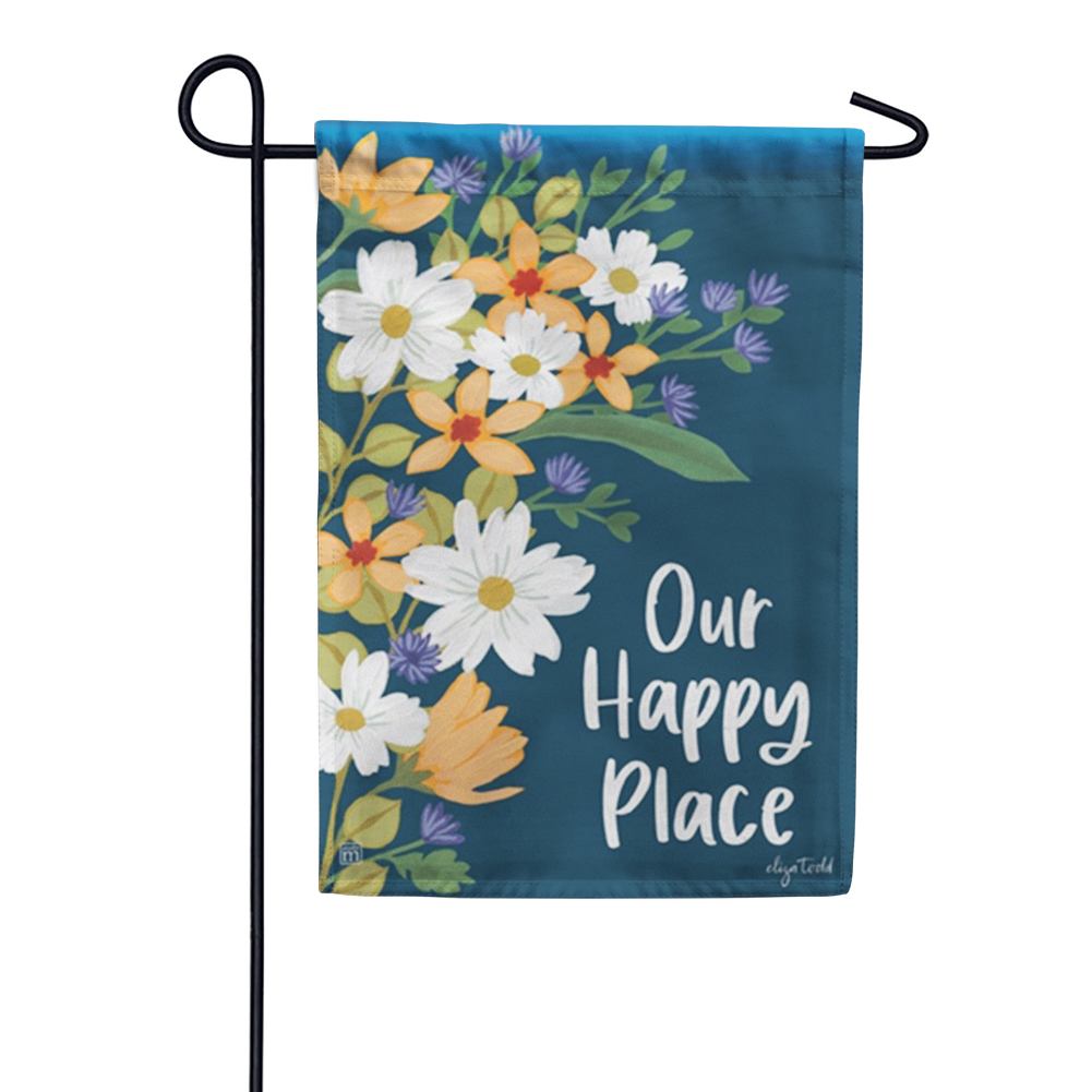 Our Happy Place Garden Flag